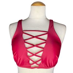 Cupshe Cage Red Bikini Top